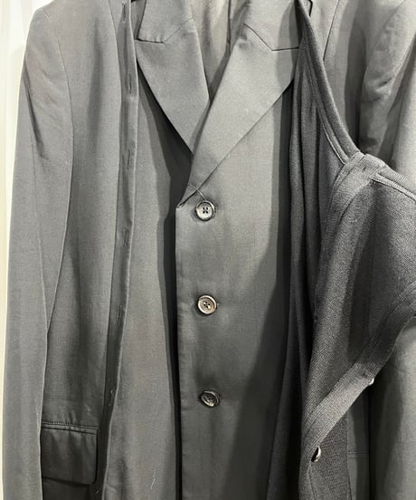 2000AW yohji yamamoto pour homme ニットドッキングロングジャケット（HT-J37-223）