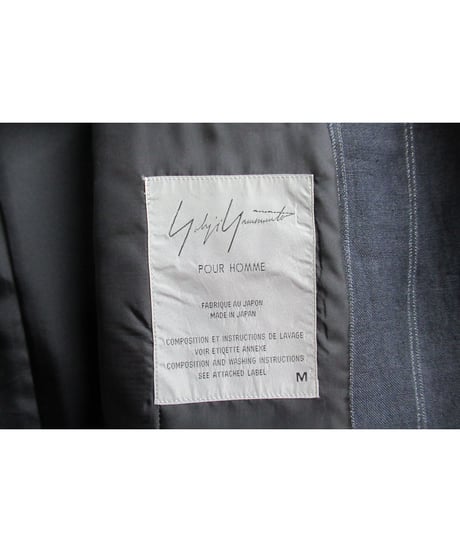 94ss yohji yamamoto pour homme vintage ストライプ 切替えデザインジャケット HT-J54-326