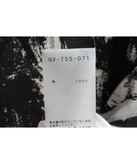 18aw B yohji yamamoto +noir 白 顔料プリントデザインカットソー NV-T55-071