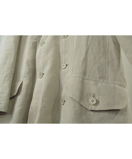 21ss yohji yamamoto pour homme リネン 多釦デザイン ノーカラージャケット（HD-J21-303）