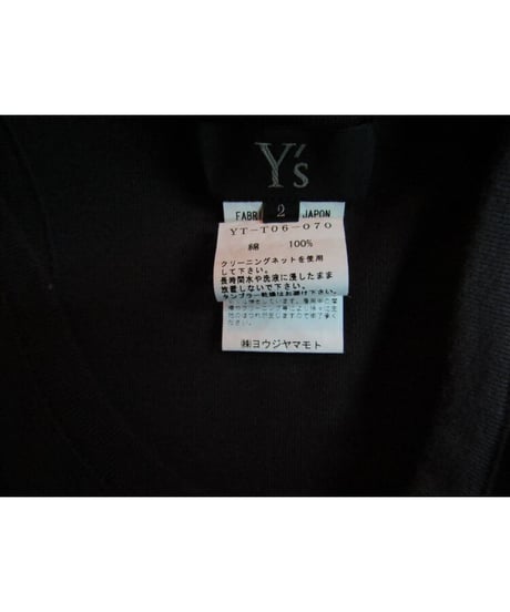 Y's yohji yamamoto サイドデザインノースリーブカットソー YT-T06-070