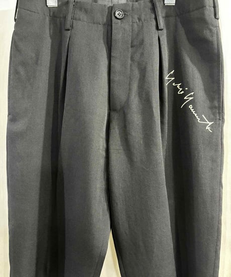 2018AW yohji yamamoto pour homme ヨウジ刺繍入りテーパードパンツ (HV-P66-528)