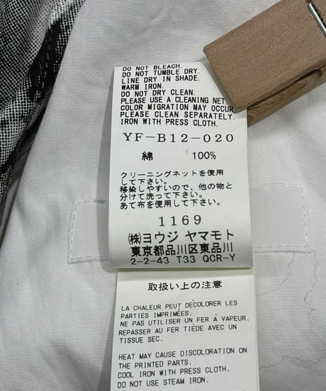 Y's yohji yamamoto プリントロングブラウス（YF-B12-020）