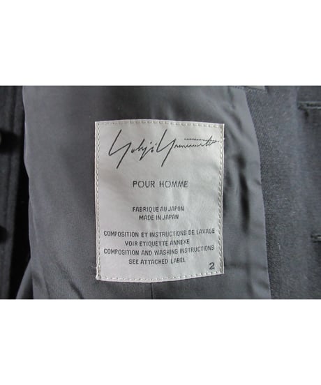 13aw yohji yamamoto pour homme スタンドカラーロングジャケット HQ-J15-106