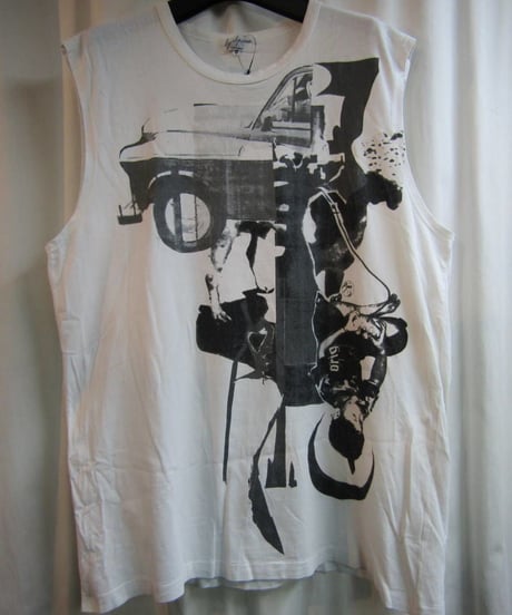 10ss yohji yamamoto pour homme プリントノースリーブTシャツ③ HJ-T84-068
