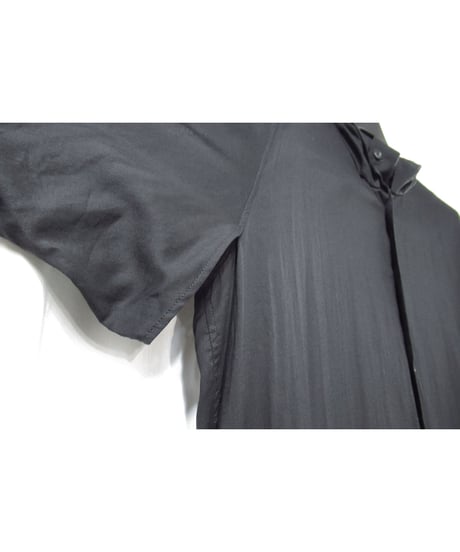 yohji yamamoto +noir フード付き ラグランスリーブデザイン ロングワンピース（ND-D08-213）