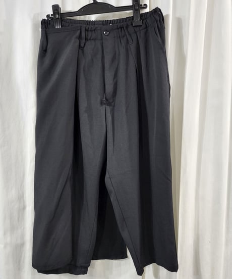 14ss yohji yamamoto pour homme 黒 変形ラップパンツ (HG-P37-100)