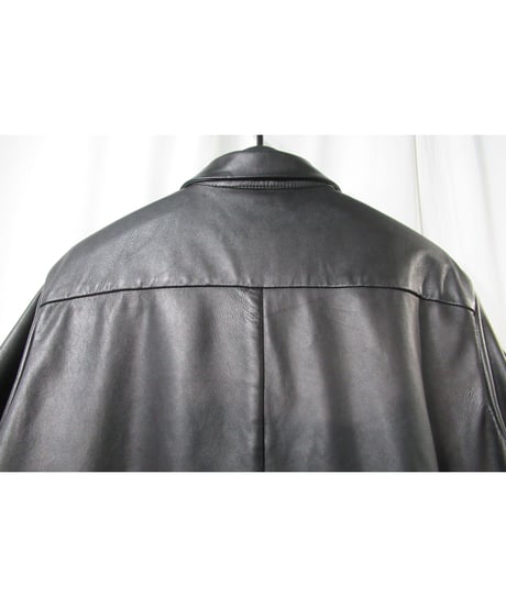 01aw yohji yamamoto pour homme レザー 半袖ブラウス（HX-B37-701）
