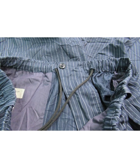 16ss yohji yamamoto pour homme 紺 ストライプシワ加工 サルエルワイドパンツ HO-P78-902