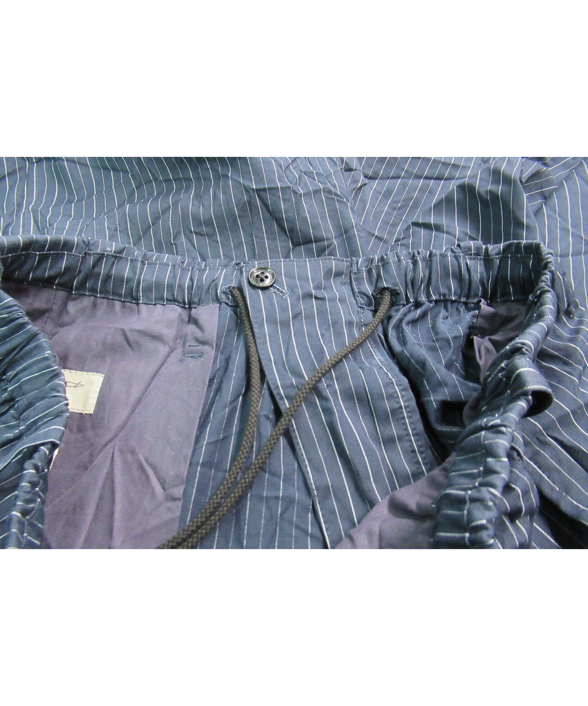 16ss yohji yamamoto pour homme 紺 ストライプシワ加工 サルエル