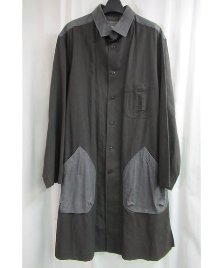 18ss yohji yamamoto pour homme バイカラーロングブラウス  HW-B07-801