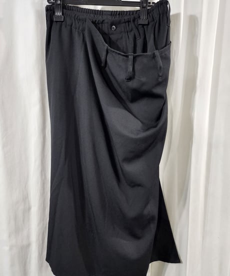 14ss yohji yamamoto pour homme 黒 変形ラップパンツ (HG-P37-100)