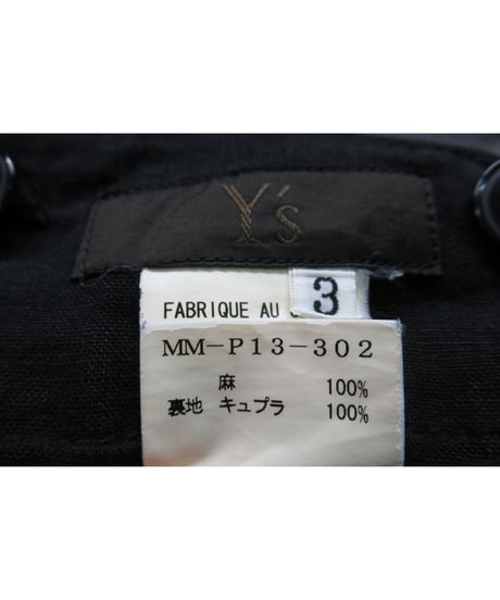 Y’s for men yohji yamamoto 麻 ミリタリーデザインパンツ（MM-P13-302）