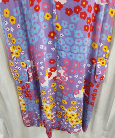 難ありAD1996 COMME des. GARCONS 青山オリジナル 赤 プリントワンピース (KX-615190)