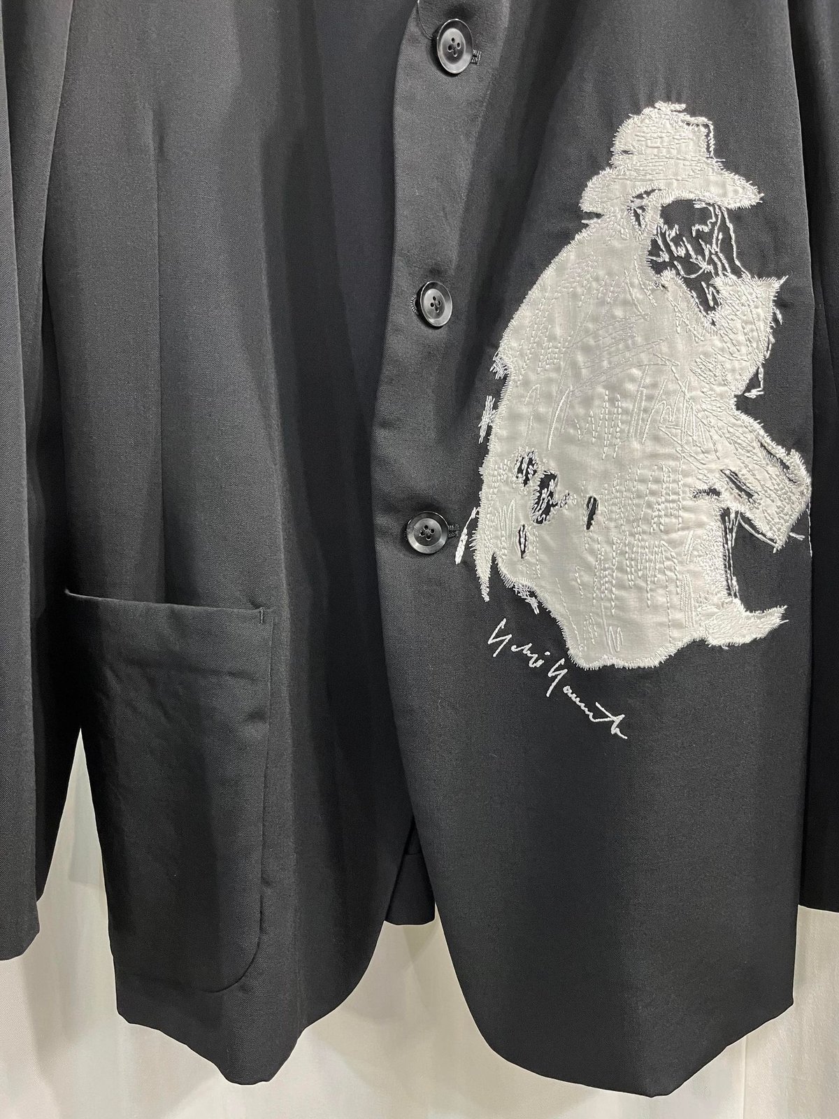 2020SS yohji yamamoto pour homme ノーカラー刺繡ジャケット（H