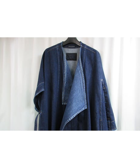 yohji yamamoto +noir Super Blue デニムポンチョ コート