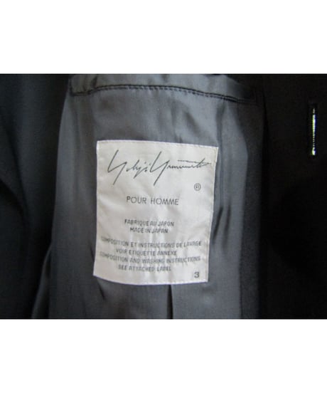 19aw yohji yamamoto pour homme アシメトリーロングジャケット HC-J40-100