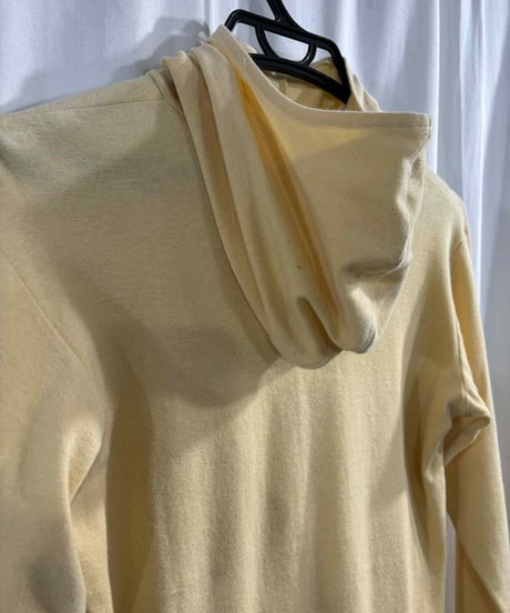 難あり 1980's yohji yamamoto femme vintage 丸文字ロゴ フーテッドカットソー（F-T-196xxx）