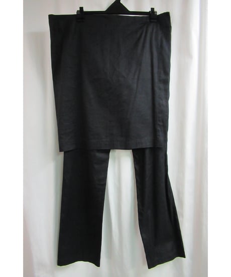 11ss yohji yamamoto femme 麻 スカート付きデザインパンツ FO-P19-305