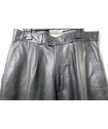 97aw yohji yamamoto pour homme vintage レザー テーパードパンツ（HI-P29-700）