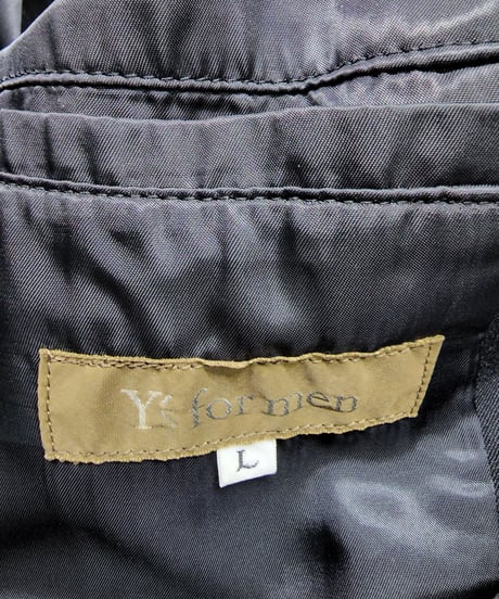 Y's for men yohji yamamoto 黒 ウールギャバジン デザインロングコート （MX-CO5-100)
