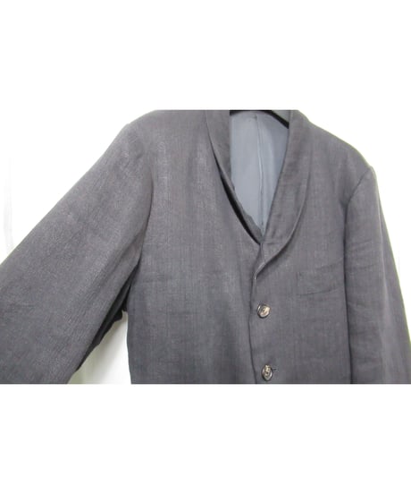 80’s yohji yamamoto pour homme vintage 燕尾 ショールカラーデザイン 麻 ジャケット（HJ-21）