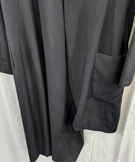2017aw yohji yamamoto femme 黒 アシンメトリーロングジャケット （FK-J15-100）