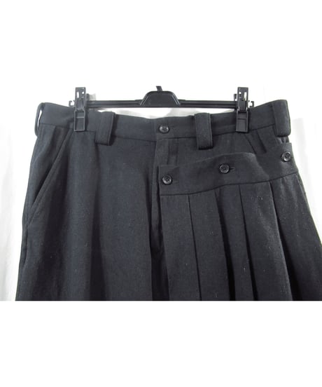 18ss yohji yamamoto pour homme シルク プリーツデザイン ラップパンツ（HW-P16-401）