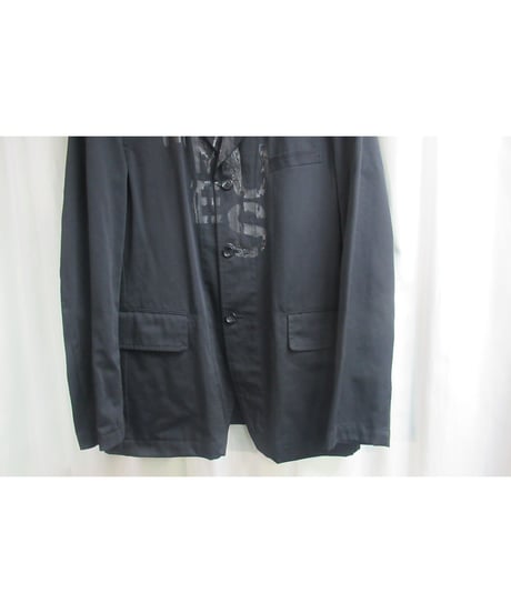 AD2001 COMME des GARCONS HOMME PLUS 黒 顔料 ロゴプリントセットアップ PE-J101