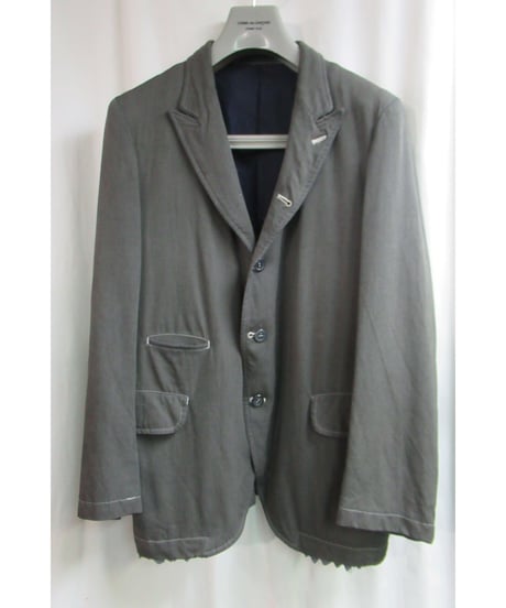 AD1998 COMME des GARCONS HOMME PLUS 製品染め フリルジャケットセットアップ PJ-10035S
