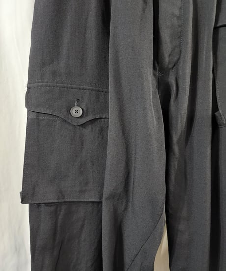 19aw yohji yamamoto pour homme 黒デザインミリタリーパンツ (HC-P89-100)
