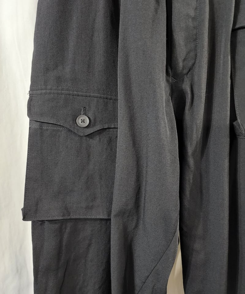19aw yohji yamamoto pour homme 黒デザインミリタリーパンツ (H