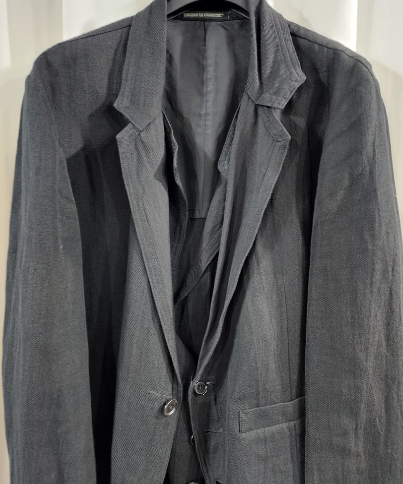02ss yohji yamamoto pour homme 黒 レイヤードデザイン 02ss yohji yamamoto pour homme 黒 レイヤードデザイン