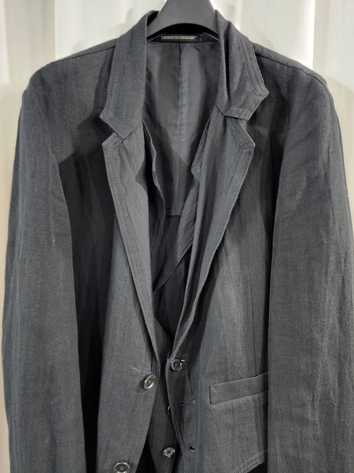 02ss yohji yamamoto pour homme 黒 レイヤードデザイン 02ss yohji yamamoto pour homme 黒 レイヤードデザイン