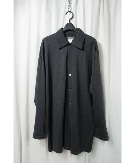 美品 98aw yohji yamamoto pour homme vintage グレー ウールシンプルブラウス（HY-T35-975）