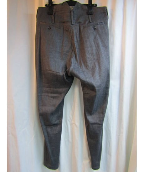 11ss yohji yamamoto pour homme グレー ストライプデザインパンツ HO-P37-302