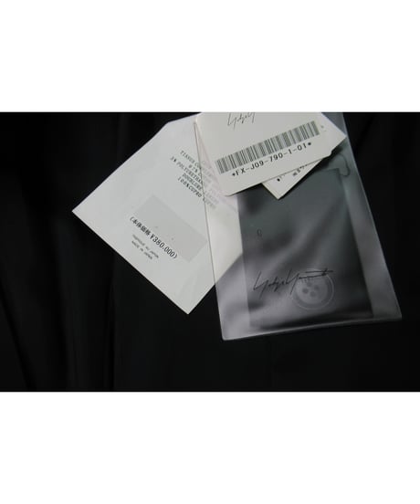 レア 新品未使用 07aw yohji yamamoto femme 黒 レザーモノグラムー燕尾ジャケット FX-J09-790