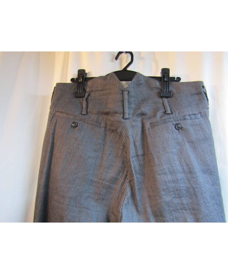 11ss yohji yamamoto pour homme グレー ストライプデザインパンツ