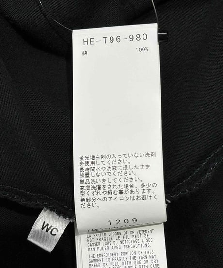 2022AW yohji yamamoto pour homme ロゴプリント半袖Tシャツ（HE-T96-980）