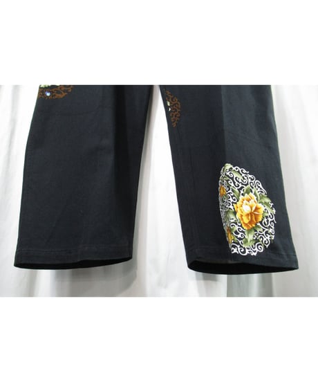 96ss yohji yamamoto pour homme vintage 花と少年期 プリントデザイン ワイドパンツ（HF-P01）