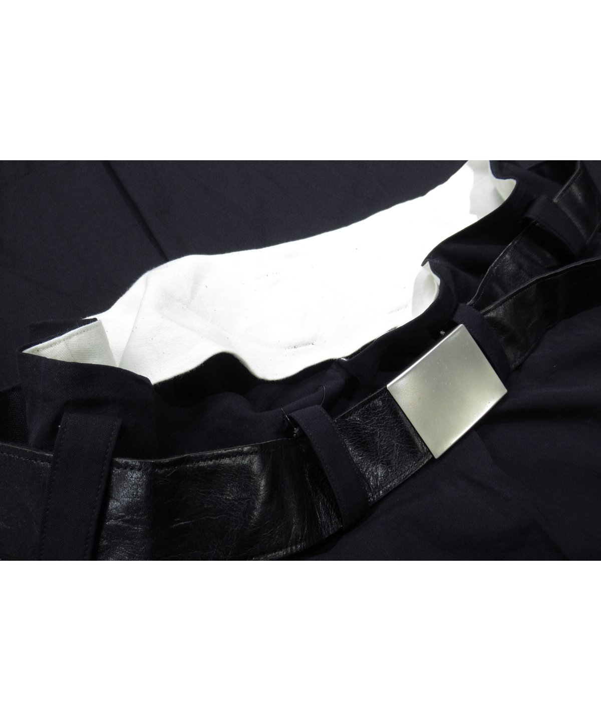 ワイズ Y's ウールナイロンフレアスカート 黒 ベルトデザイン 状態