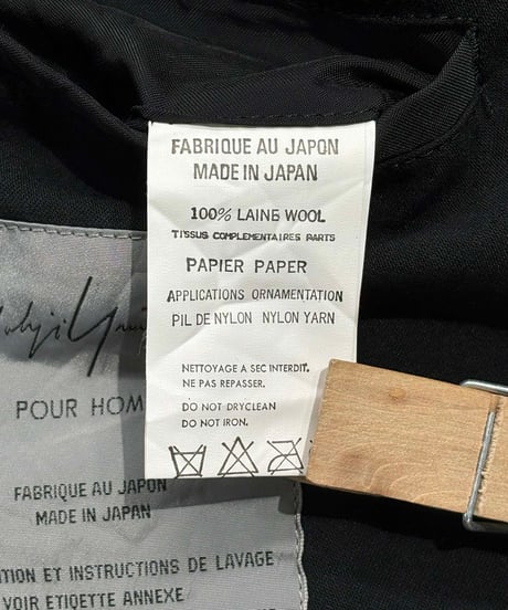 未使用 1999SS yohji yamamoto pour homme vintage デザインジャケット（HC-J73-827）
