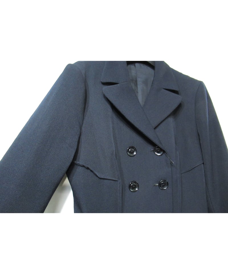 04aw yohji yamamoto femme 紺 ポケットデザイン ダブルジャケット（F