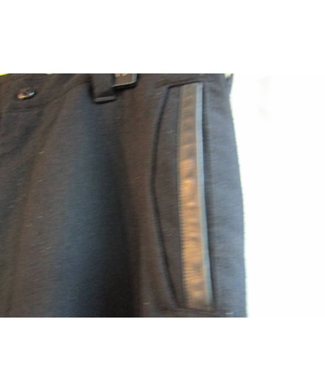 レア SAMPLE 08aw yohji yamamoto pour homme レザー切替テーパードパンツ HE-P02-105