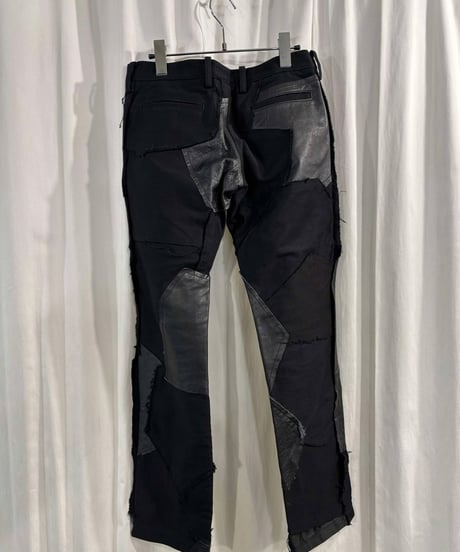 Y's yohji yamamoto レザ－切替パッチワークパンツ（YB-P11-803）