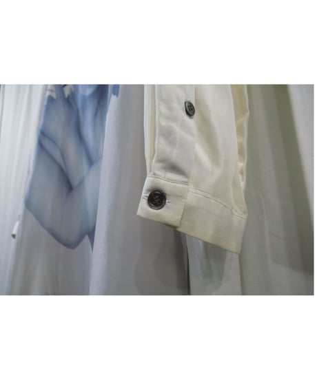 18ss yohji yamamoto pour homme シルク 内田すずめ 太陽の子プリントブラウス（HW-B28-422）
