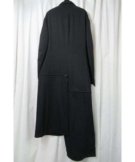 2019aw yohji yamamoto pour homme ファスナーデザイン アシメトリーロングジャケット（HC-J16-100）
