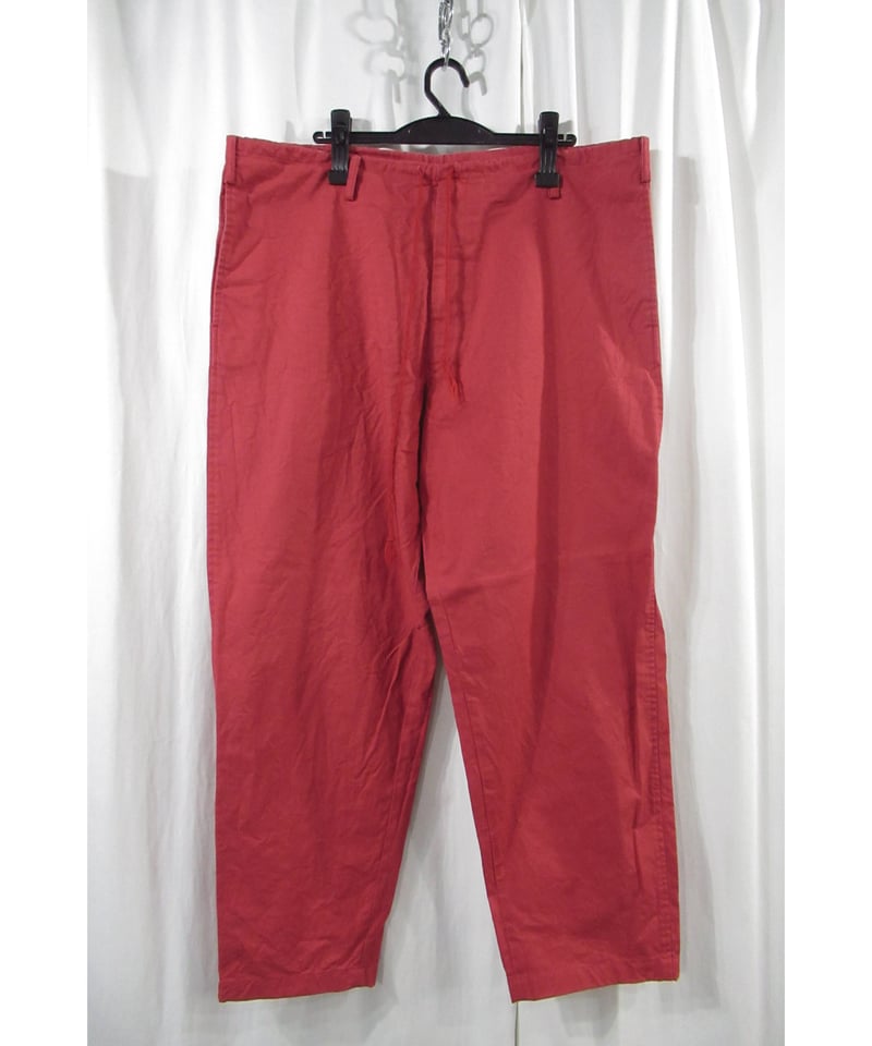 ワイズフォーメン　赤ラベル　ゴムパンツ Y's for men yohji yamamoto コットン 赤 ワイドテーパードパンツ（M
