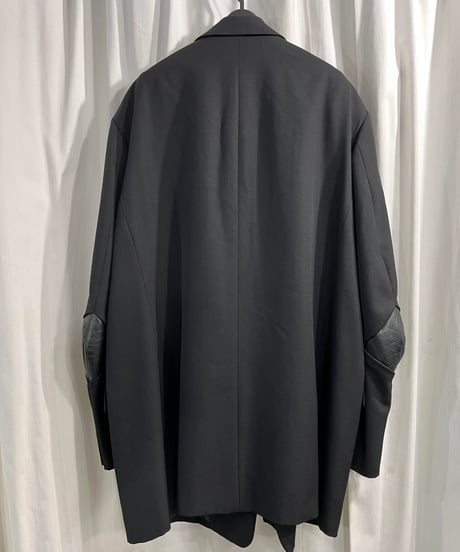 1996AW yohji yamamoto pour homme レザー切り替えロングジャケット（HG-J69-806）