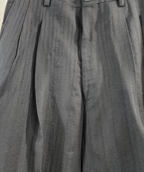 93AW yohji yamamoto femme 黒 ストライプワイドパンツ （FP-P01-131)